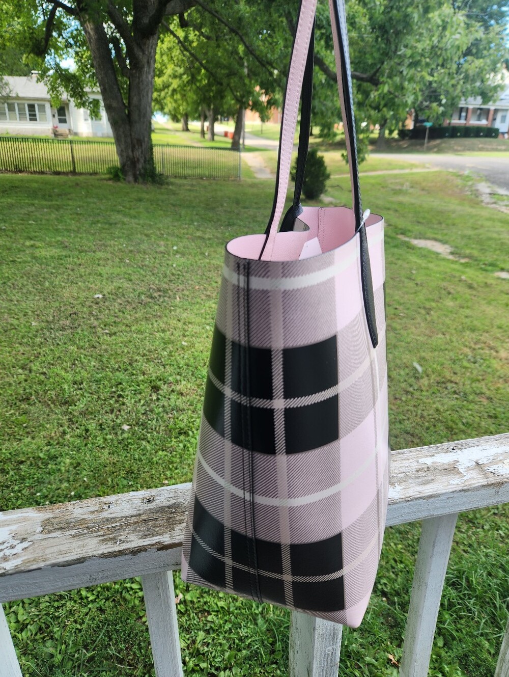 Kate Spade New York Arch Woodland Plaid Large Reversible Tote NWT - Picture 7 of 12